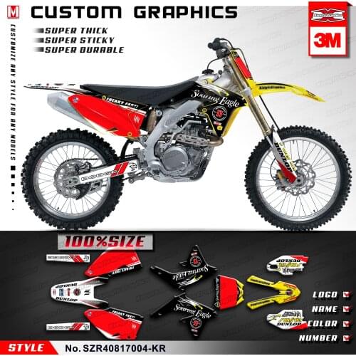 KUNGFU GRAPHICS Personalised Stickers Motocross Décor Kit for RMZ 450 2008 2009 2010 2011 2012 2013 2014 2015 2016 2017