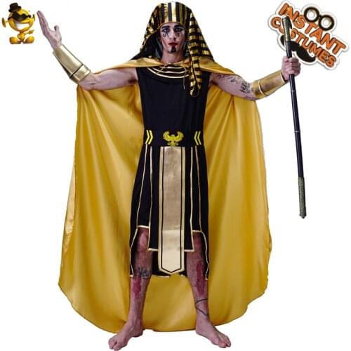 Halloween Cosplay Pharaoh Party For Men Carnival Purim Fancy Dress Ancient Egyptian Costume Adult Men Dress Up Egyptian Pharaoh