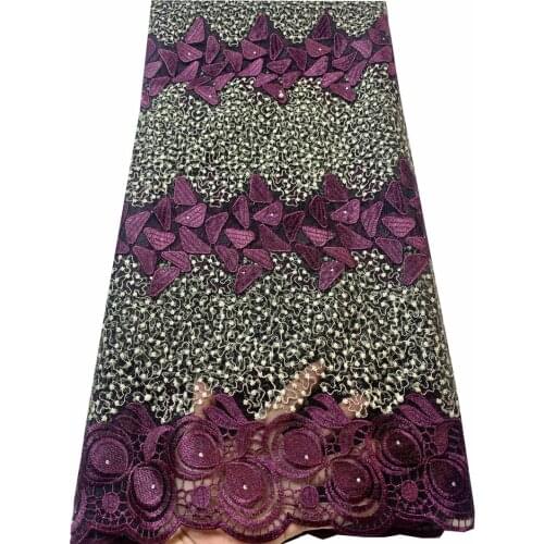 Fashion African Mesh Lace Fabric High Quality Stones French Net Tulle Lace Fabric Mesh Lace For Wedding Sewing ELL3392 Magenta