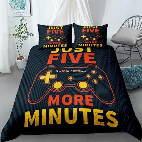 3D Printed Gamer Bedding Set Cartoon Duvet Cover Sets Boys Kids Quilt Cover With Pillowcases Queen King Size Home Textiles