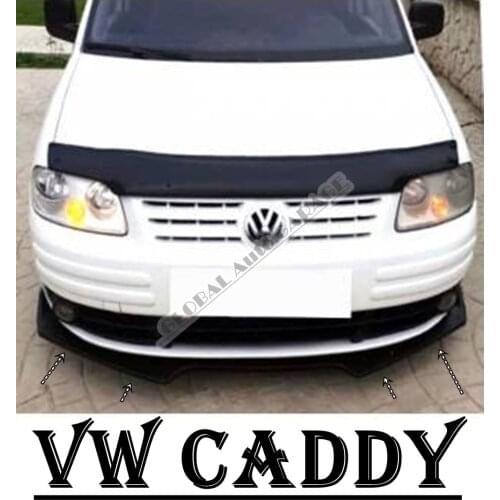 For VOLKSWAGEN CADDY Front Bumper Attachment Lip 2004-2020 Piano Glossy Black Splitter Diffuser Universal Spoiler Bumper