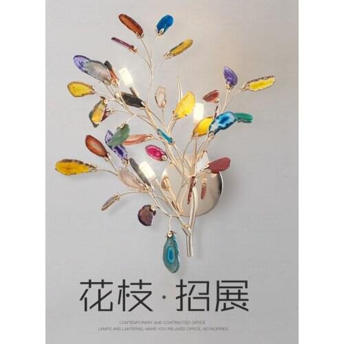 Wall Lamp A Living Room Concise Modern Bedside Lamp Bedroom Villa Model Between Light Luxurious Colour Jade Northern Europe