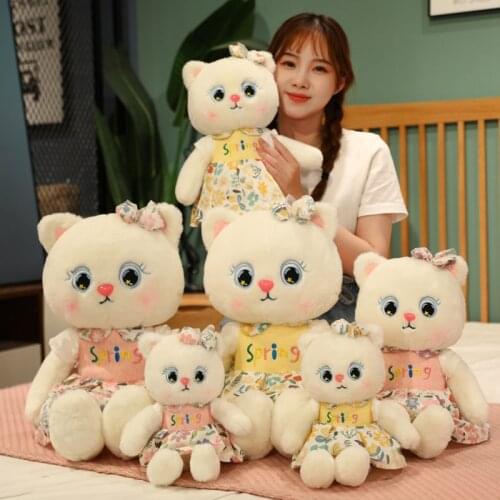 New 1pc 25/45/55CM Huggable Animal Kawaii Cats Plush Toy Soft Cartoon Stuffed Cat Doll Baby Pillow Creative Christmas Gift