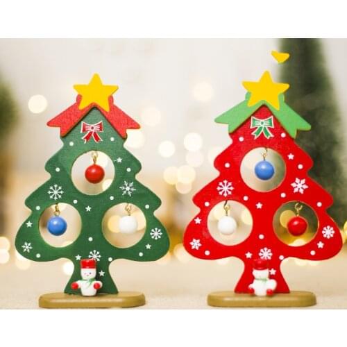 New Creative Painted Christmas Tree Desk Decoration Christmas Pendant Xmas Ornament Desk Home Office Supplies Deco