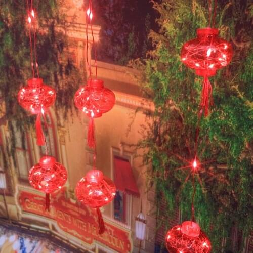 New Arrival Big Round New Year Red Lantern String Fairy Lights For Festival Wedding Christmas Lights Outdoor Decoration