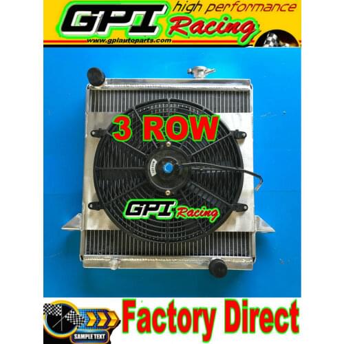 NEW aluminum radiator +shroud+ FAN FOR Triumph TR6 1969-1974 1969 70 71/TR250 1967-1968
