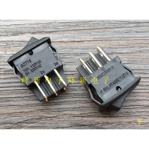 Original new 100% 15*21 copper foot silver point 3gear 6pin rocker switch power 10A125V warping switch SC776