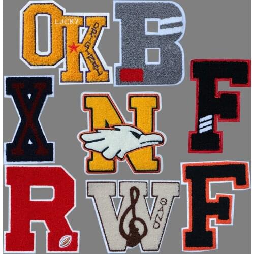 Eagle Musical Note Letter OK M R Chenille Icon Towel Embroidered Applique Patches For Clothes DIY Iron on Badges on the Backpack