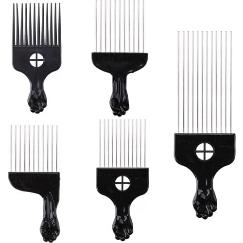 Salon Use Black Metal African American Pick Hair Wide Teeth Combs Afro Hair Comb For Hairdressing Styling Tool
