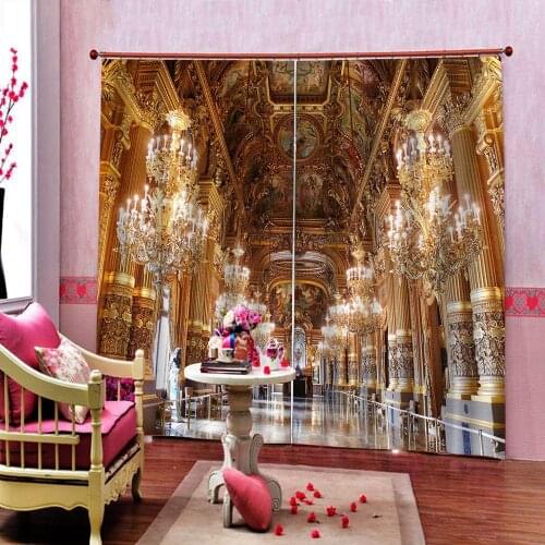 Custom Luxury Stereoscopic Curtains For Living room Bedroom European building angel blackout Window Drapes 2 Panels Hooks
