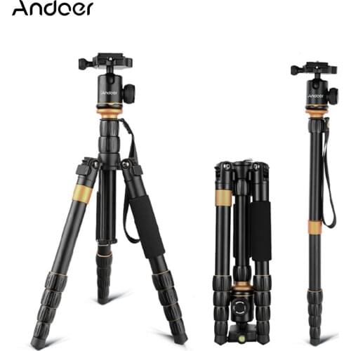 Andoer QZ-278 Tripod Professional Camera Tripod Monopod w/Ball Head for Canon Nikon Sony DSLR Tripod better than Q999s Q666 Pro