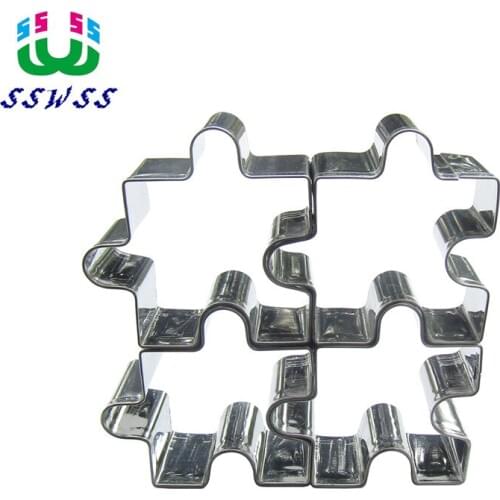 Siamese Jigsaw Module Cake Decorating Fondant Cutters Tools,Mosaic Puzzle Cookie Baking Molds,Direct Selling