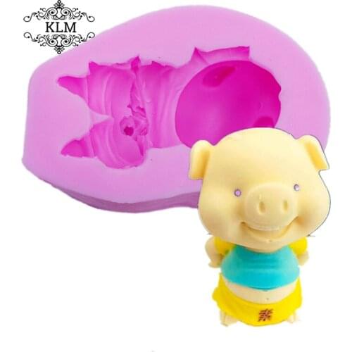 KLM small pig silicone mold DIY soap tool clay tool cake decoration tool chocolate biscuit tool fondant tool jelly mousse tool