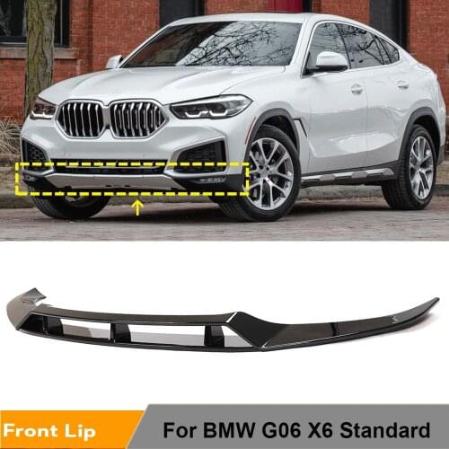 Front Bumper Lip Spoiler Splitters For BMW X6 G06 2019 2020 ABS Glossy Black Front Bumper Lip Spoiler Guard Splitters