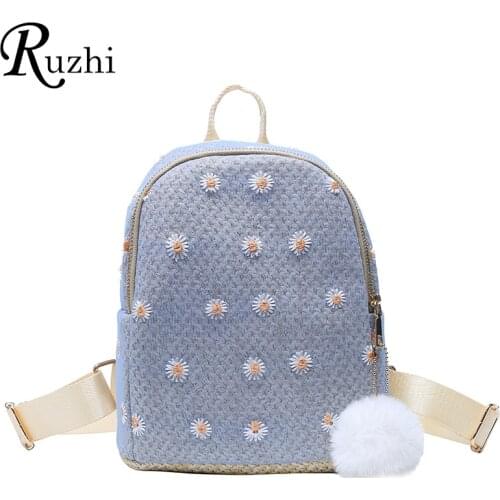 Daisy Shoulders Bags Weave Mini Bagpack 2021 Spring Woman Backpack Sweet Girl School Bags Designer Ladies Bag New Arrivals Bags