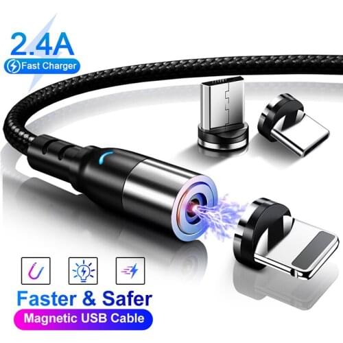 Mobile Phone Charger Micro USB Type C Cable Magnetic Fast Charging Data Cord For iPhone 12 Pro Max Xiaomi 11 Samsung USB C Wire