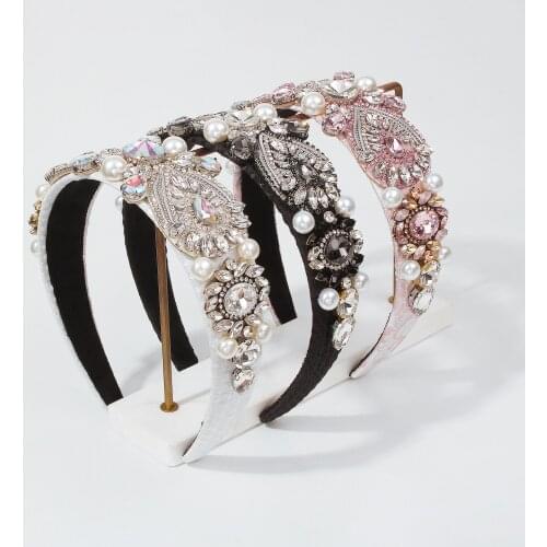 Sweet Romantic Simulation Pearl Headbands For Women Rhinestone Bride Wedding Jewelry Gift Headwear Hair Accessories Wholesale