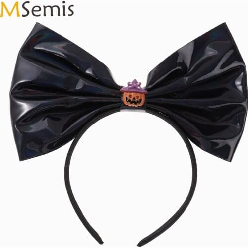 Halloween Theme Party Hair Hoop Big Bow Cute Cosplay Headband Hair Accessories Pumpkin Ghost Headband Party Supplies Headwear