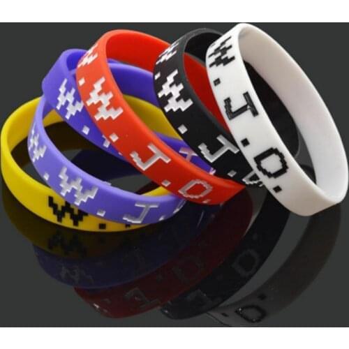 1 PCS For WWJD What Would Jesus Do Wristband Women Men Silicone Rubber Bracelet