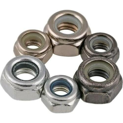 10pcs M2M3M4M5M6M8M10M12M16 lock nut black self-locking nut nylon lock non-slip nut