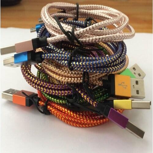 100pcs/lot 1M 3FT Fabric braided Micro USB Data Sync Charger Cable Cord For Samsung Galaxy S7 s6 s3 s4 for HTC