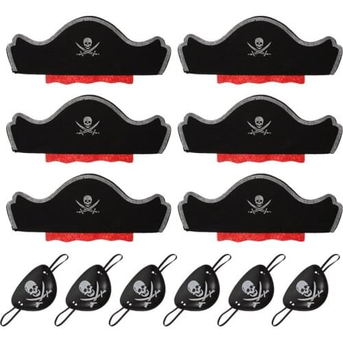 12pcs Pirate Costume Props Children / Adult Pirate Hat Cosplay Costume Fancy Dress Cosplay Pirate Performance Props Pirate
