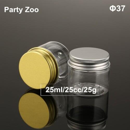 120 X 25ml Clear PET Cosmetic Jar With Gold/Silver Aluminum Lid,25cc Cosmetic Packaging Personal Care Sample Container
