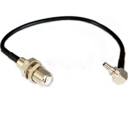 50pcs RF adapter F to CRC9 Cable F Female to CRC9 Right angle RG174 Pigtail 15cm Cable for antenna booster