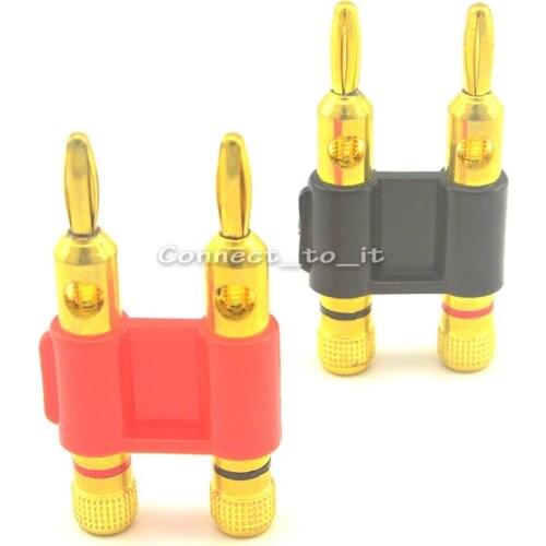 6pcs/lot 4mm Double Row Banana Plug Jack Amplifier Terminal connector For Banana Power Outlet Test Probe