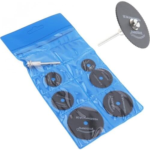 7pcs/lot Circular Universal Saw Blade Cutting Discs Rotary Metal Cutter Power Tool Kit with Connecting Shank Drill Mandrel