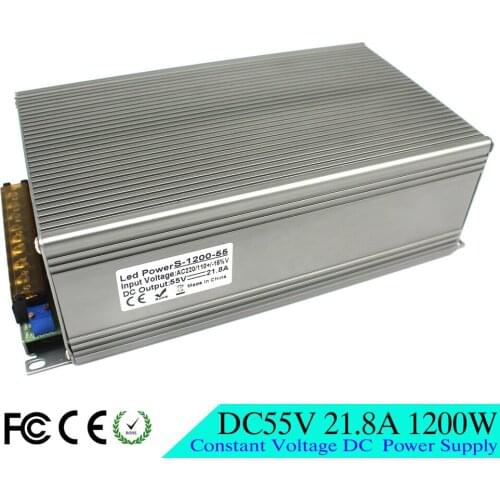 AC-DC 55V 21.8A 1200W Power Supply Adapter AC110V 220V Transformer DC55V Driver Switching for Stepper CNC CCTV Motor Machine