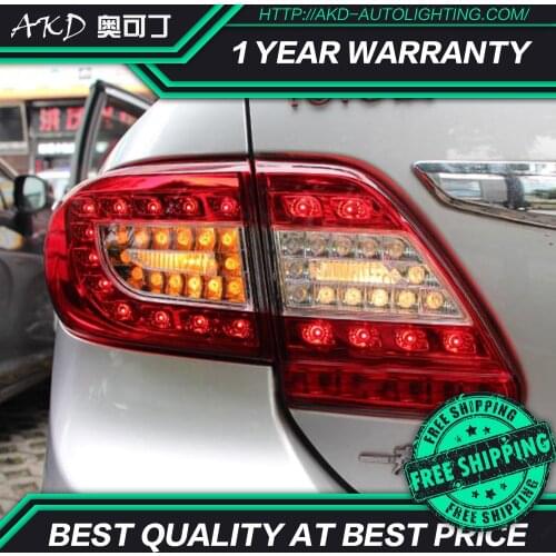 AKD tuning cars Tail lights For Toyota Corolla 2011 Altis Taillights LED DRL Running lights Fog lights angel eyes Rear parking