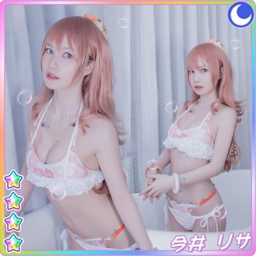 Anime Bang Dream! Imai Lisa Cosplay Costume Swimsuit Bikini Sexy Summer Dress Christmas Halloween Free shipping Swimsuit CG601