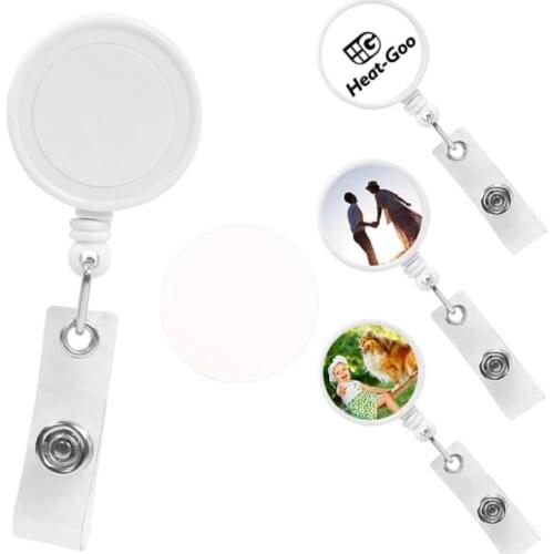 Sublimation Blank Nurse Badge Party Favor Plastic DIY Office Work Card Hanging Buckle Can Be Rotated SN3865