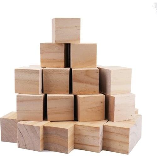 5/6/7CM Large Wooden Cubes Unfinished Wood Blank Square Blocks DIY Embellishments Crafts Scrapbooking Nordic Home Decor