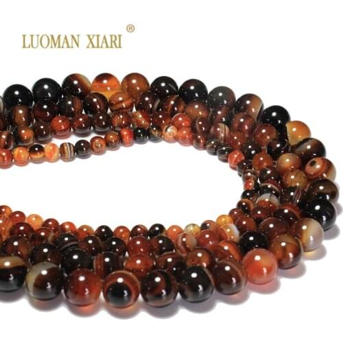 Wholesale Natural Dream Stripes Agates Stone Beads For Jewelry Making DIY Bracelet Necklace Material 6/8/10/12 mm Strand 15