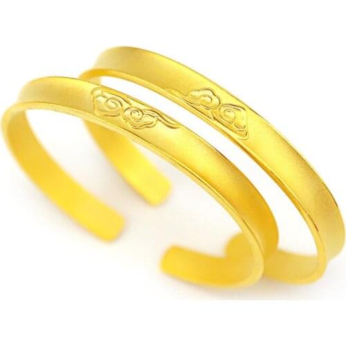 Classic Fashion 14k Yellow Gold Bracelet for Women Wedding Engagement Bangles Charm Statement Lucky Cloud Bracelet Jewelry Gifts