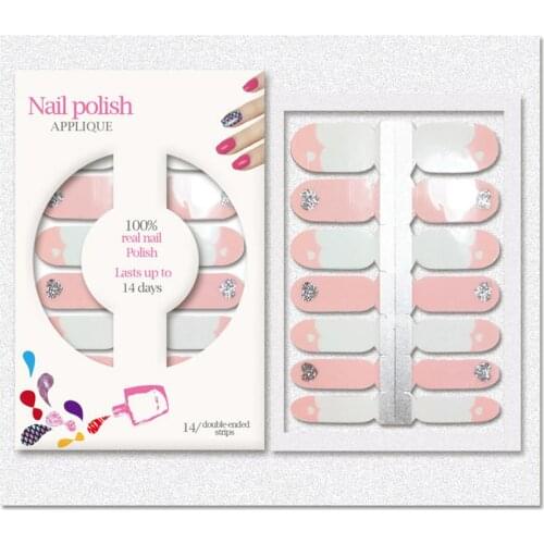 14Pcs/Sheet Glitter Nail Stickers Full Cover Adhesive Decor for Women Girls