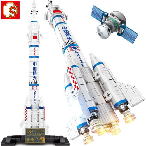 SEMBO Space Satellite Launch Vehicle Model Building Blocks Moc Space Pilot Launch Vehicle Toys Bricks Educational Toys For Boys