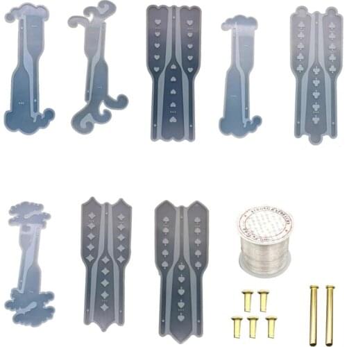 Fancy Fan Resin Casting Mold Silicone Mold DIY Fan Bookmark Making Crafts F3MF