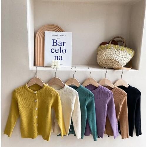 2021 New Arrival Girls Boys Knitted Sweaters Autumn Full Sleeve Fashion Kids Cardigan Sweater 1-7 Years MY940