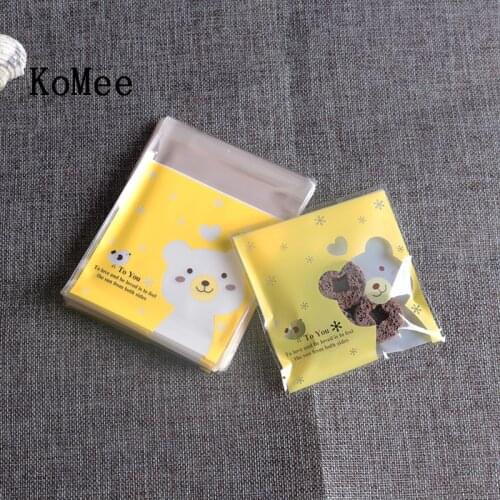 Wholesale 500pcs 10x10+3cm Clear Plastic Cookie Packaging Bags for Christmas Wedding Decoration Gift Candy Biscuit Package Bags