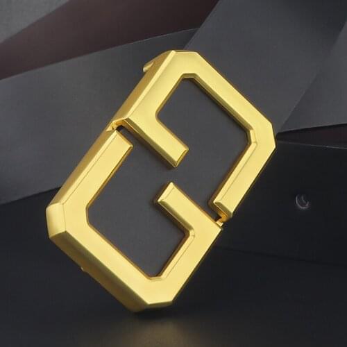 High Quality designer belts men slide buckle grain leather Black luxury Brand Brown 3.8cm Girdle Wide Casual ceinture homme