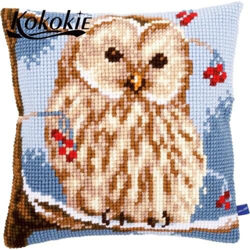 Handicraft embroider Needlework kits owl cross stitch sets For pillow embroidery cushion cover kits 3d decorative cushion mat