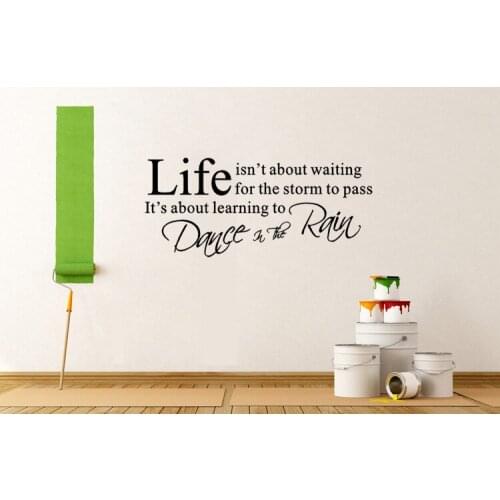 "Life is not About Waiting" 58*30cm Removable living room decoration PVC Decal Wall Sticker Mural Home Decor hot