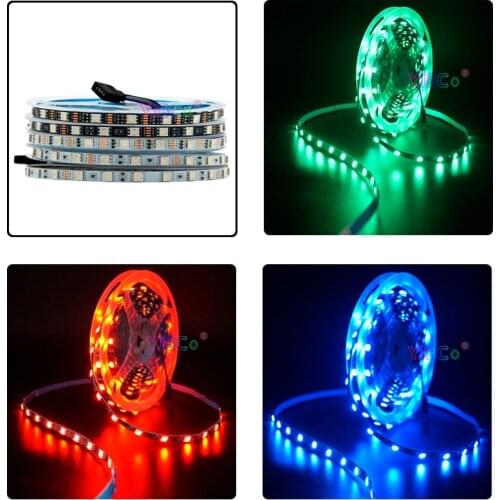 5M DC 5V 12V 24V SMD 5050 RGB LED Strip Light 60LEDs/M Flexible Lamp Tape Narrow side 6mm width PCB Not waterproof