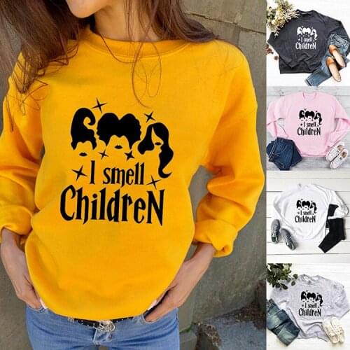 Long Sleeve Harajuku Hoodies Women Pink Clothes European Style Hoodies Woman I Smell Children Letter Printed Sweatshirt