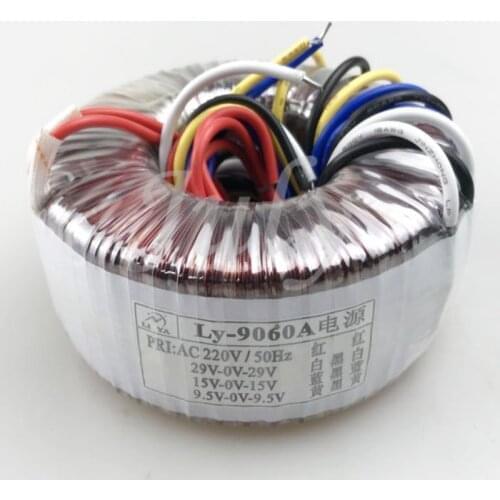 9060A 100W power amplifier transformer 220V to dual 29V + dual 15V + dual 9.5V toroidal transformer input 2 wires output 9 wires
