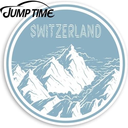 Jump Time for Switzerland Vinyl Stickers Ski Skiing Sticker Laptop Luggage Decal Car Styling Motor Helmet Decor Car Accessories