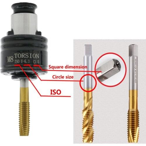 1PCS GT12 M2-M16 Overload protection torision TC312 ISO standard tapping chuck anti-broken taps collet chuck